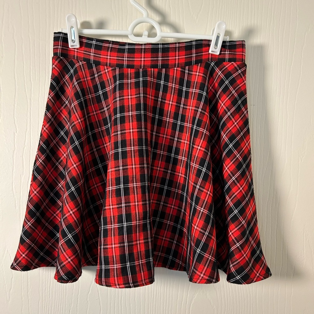 Plaid Red and Black Women's Skirt